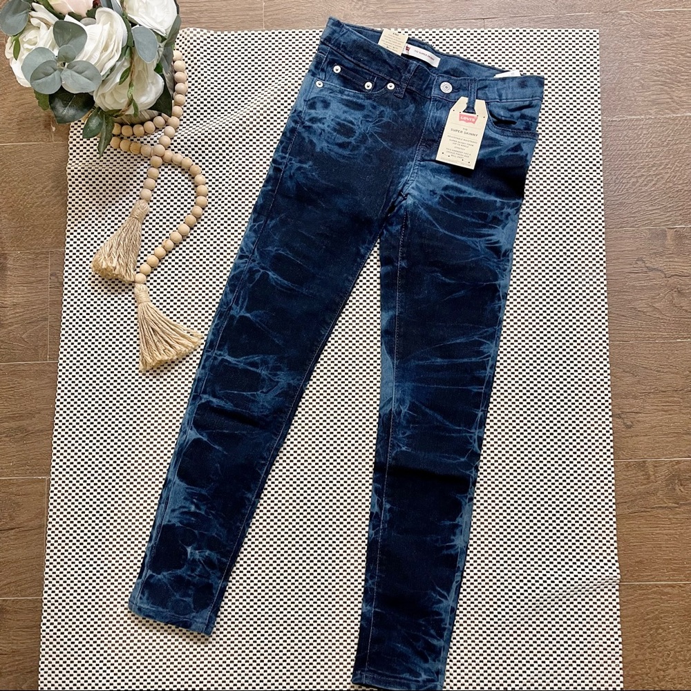 Levi’s Blue Tie Dye 710 Super Skinny Waist Adjustable Jeans Size 8 Girls